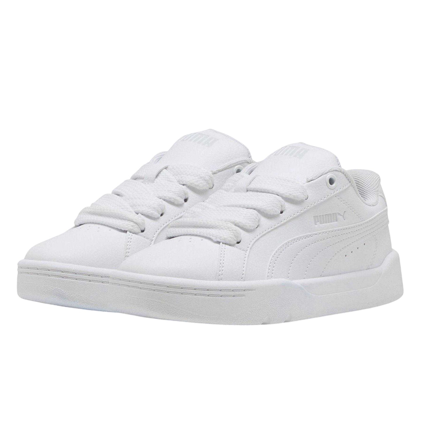 White - Close up - Puma Childrens-Kids Park Lifestyle Low Trainers
