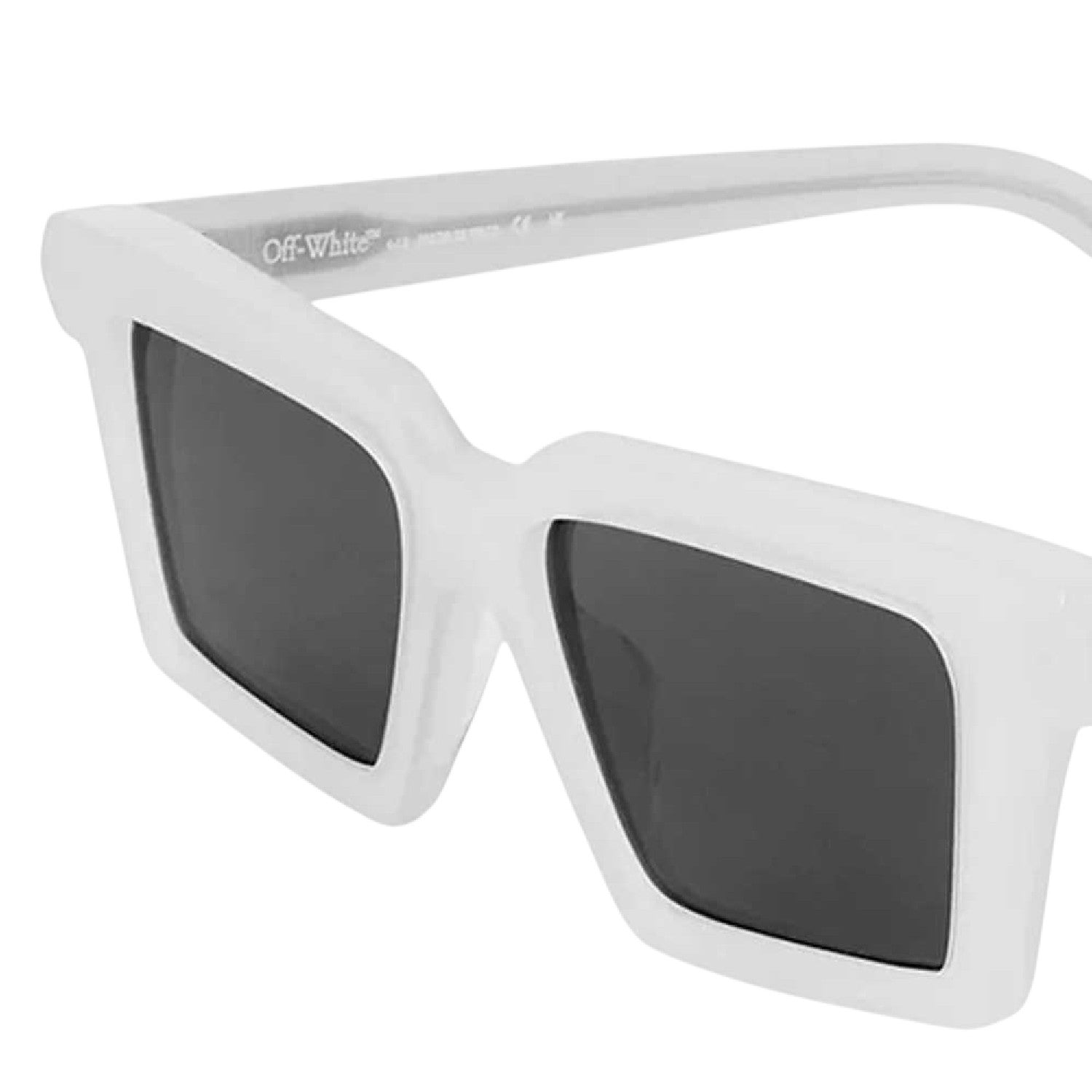 Grey-Dark Grey - Back - Off-White Unisex Adult Windsor Rectangle Sunglasses