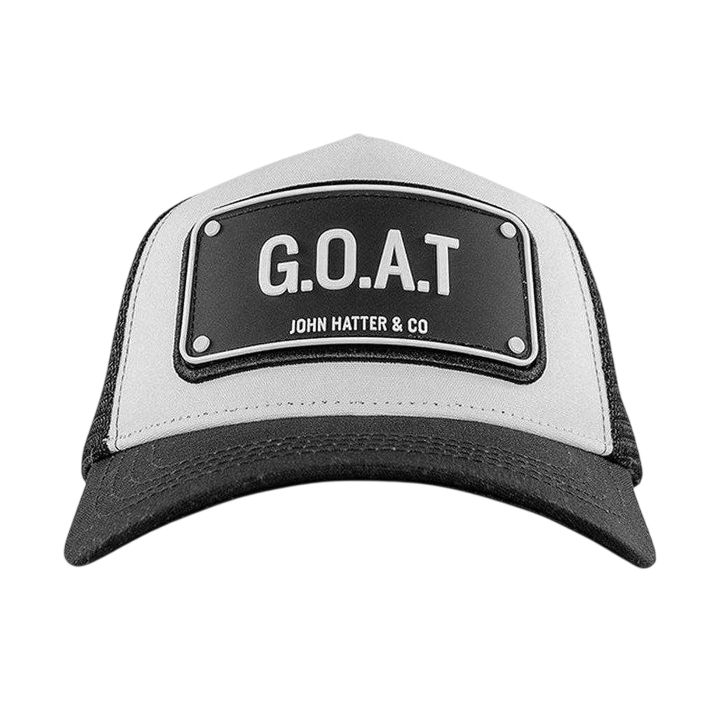 Black - Side - John Hatter Mens G.O.A.T Logo Trucker Cap