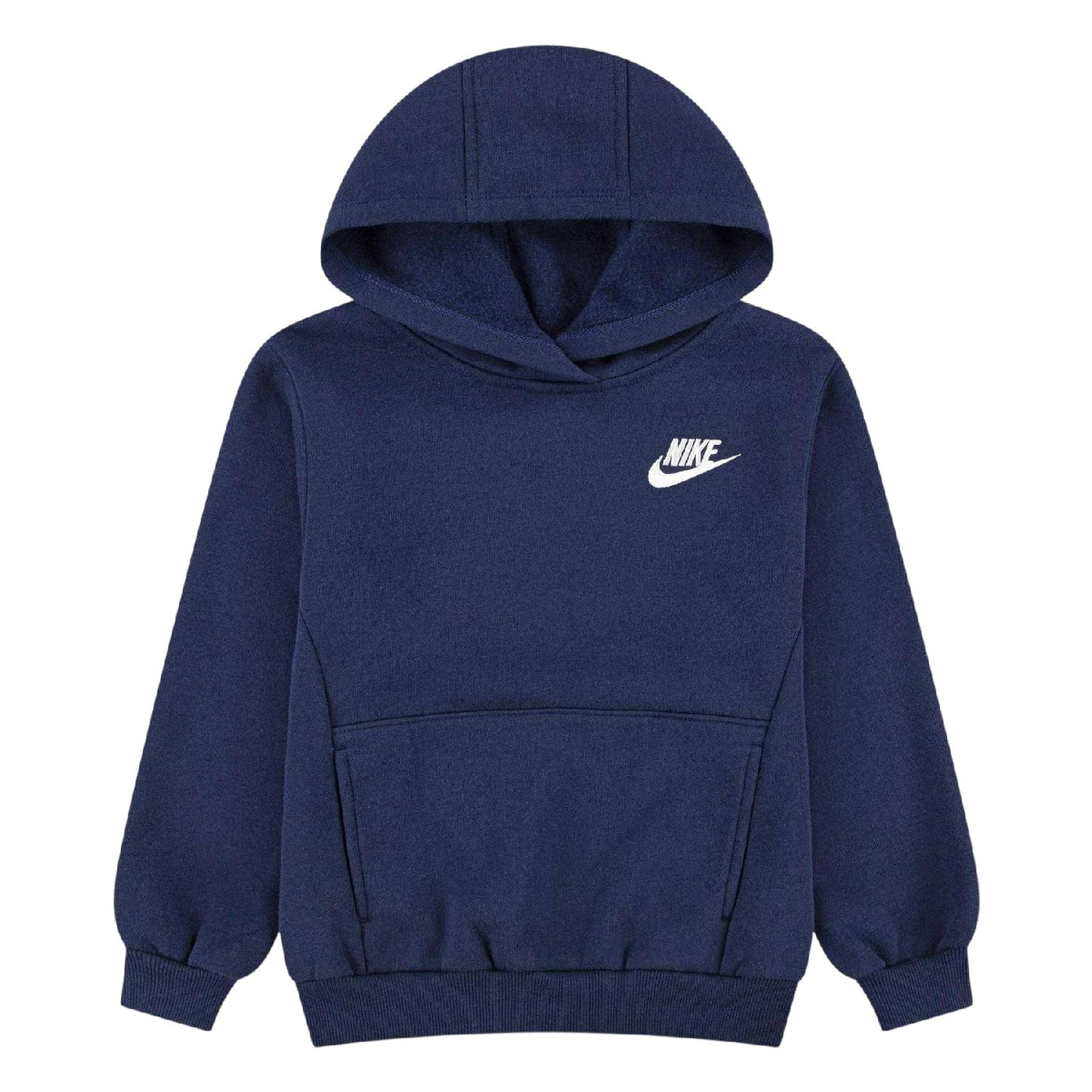 Navy - Front - Nike Childrens-Kids Brushed Fleece Hoodie