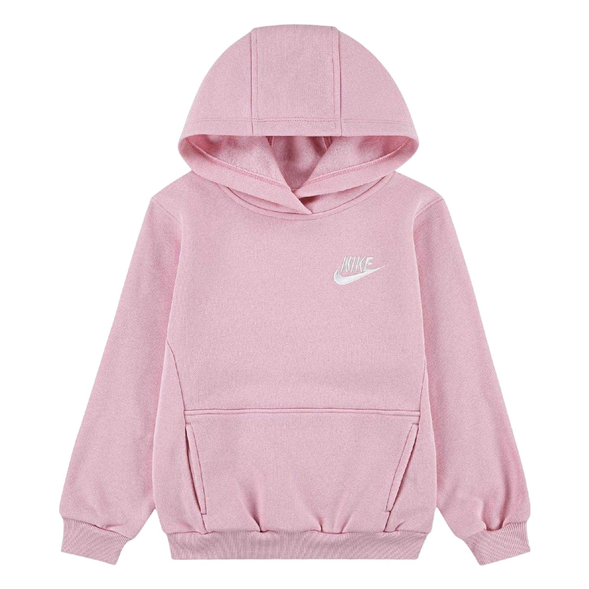 Pink - Front - Nike Childrens-Kids Brushed Fleece Hoodie