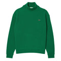 Green - Front - Lacoste Womens-Ladies Carded Wool High-Neck Relaxed Fit Sweater Top