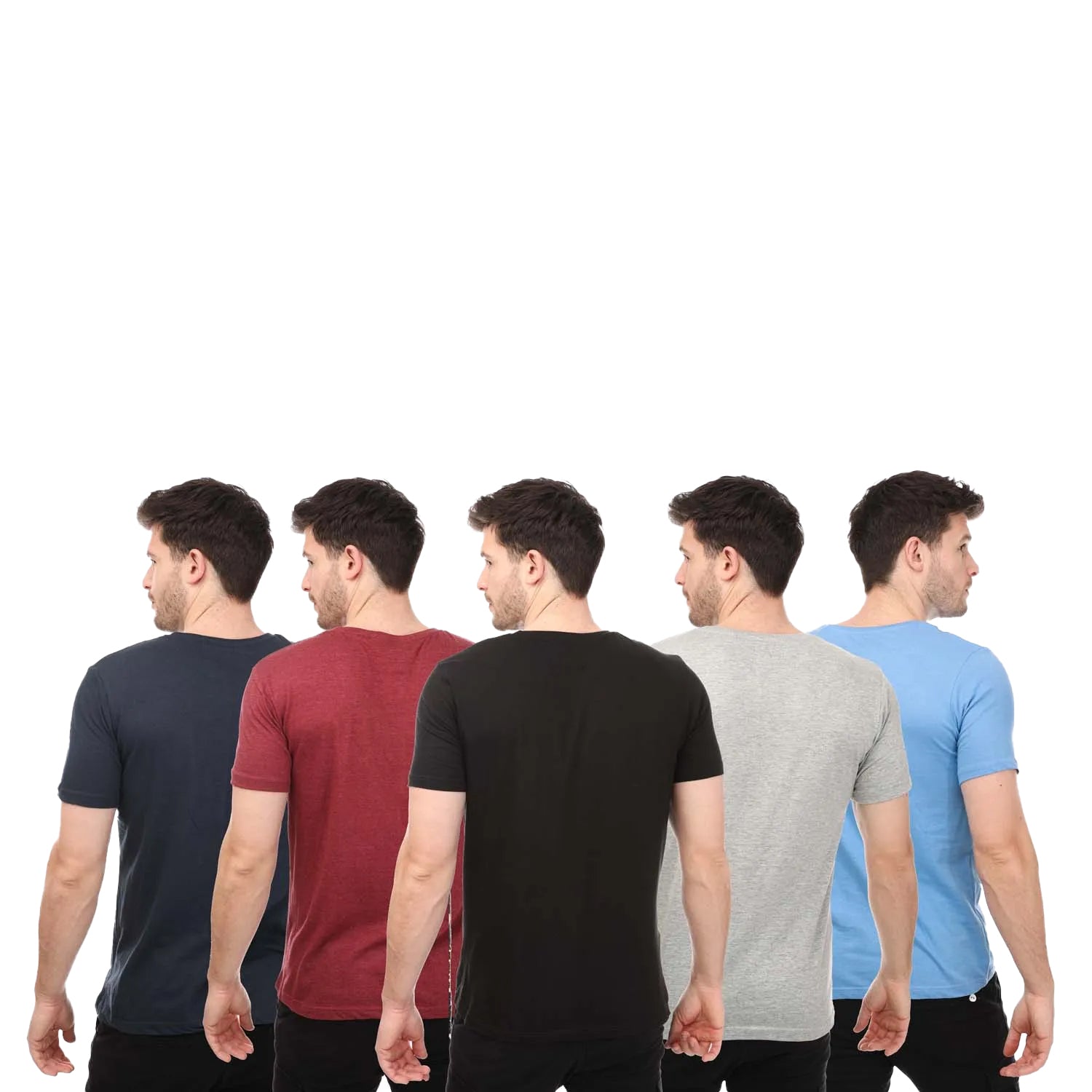 Black-Grey-Blue-Red - Back - Farah Mens Watten Lounge T-Shirt (Pack of 5)
