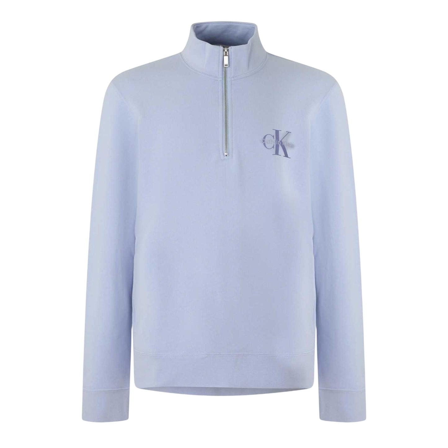 Blue - Front - Calvin Klein Mens Quarter Zip Fleece Top
