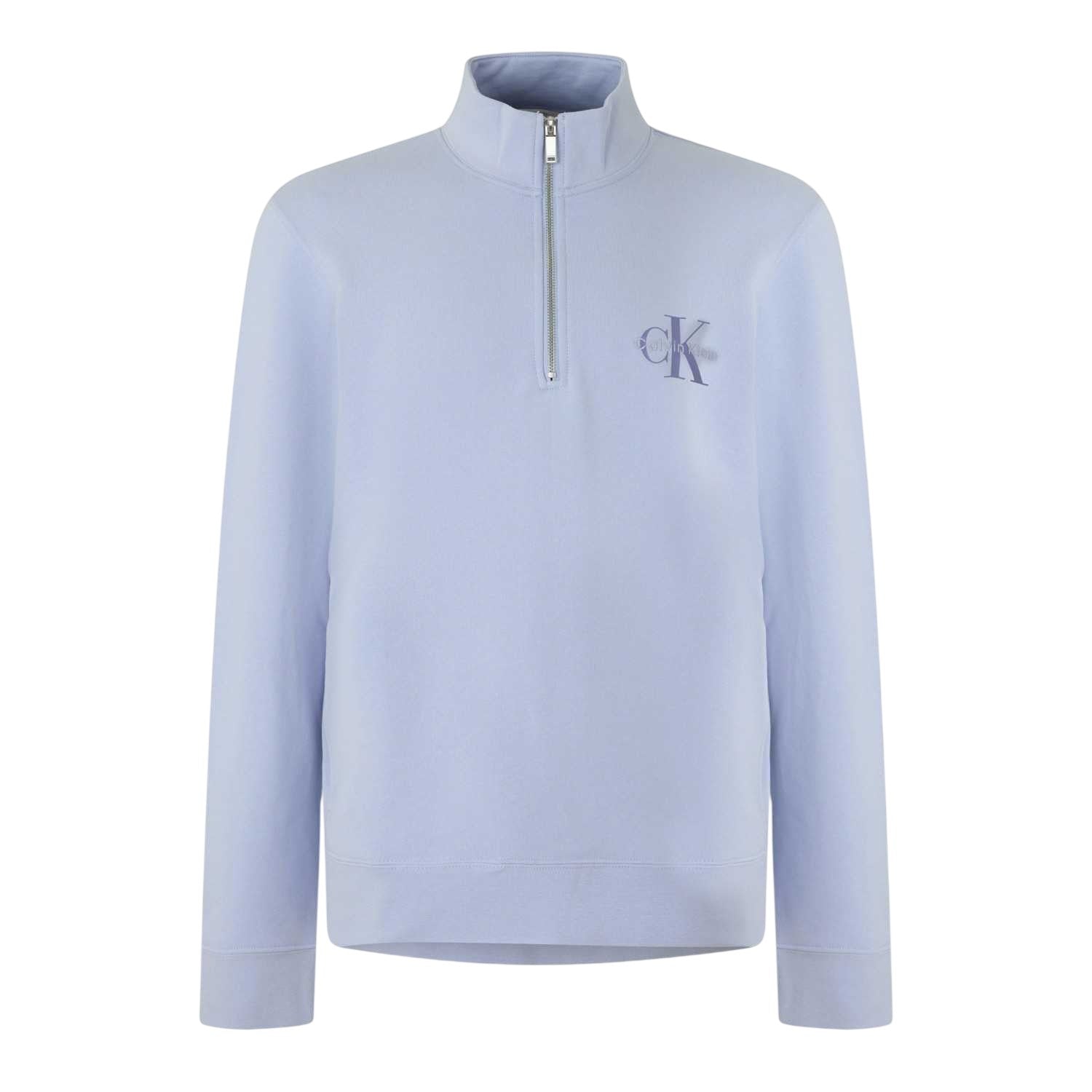 Blue - Front - Calvin Klein Mens Quarter Zip Fleece Top