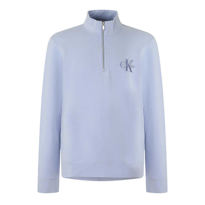 Blue - Front - Calvin Klein Mens Quarter Zip Fleece Top