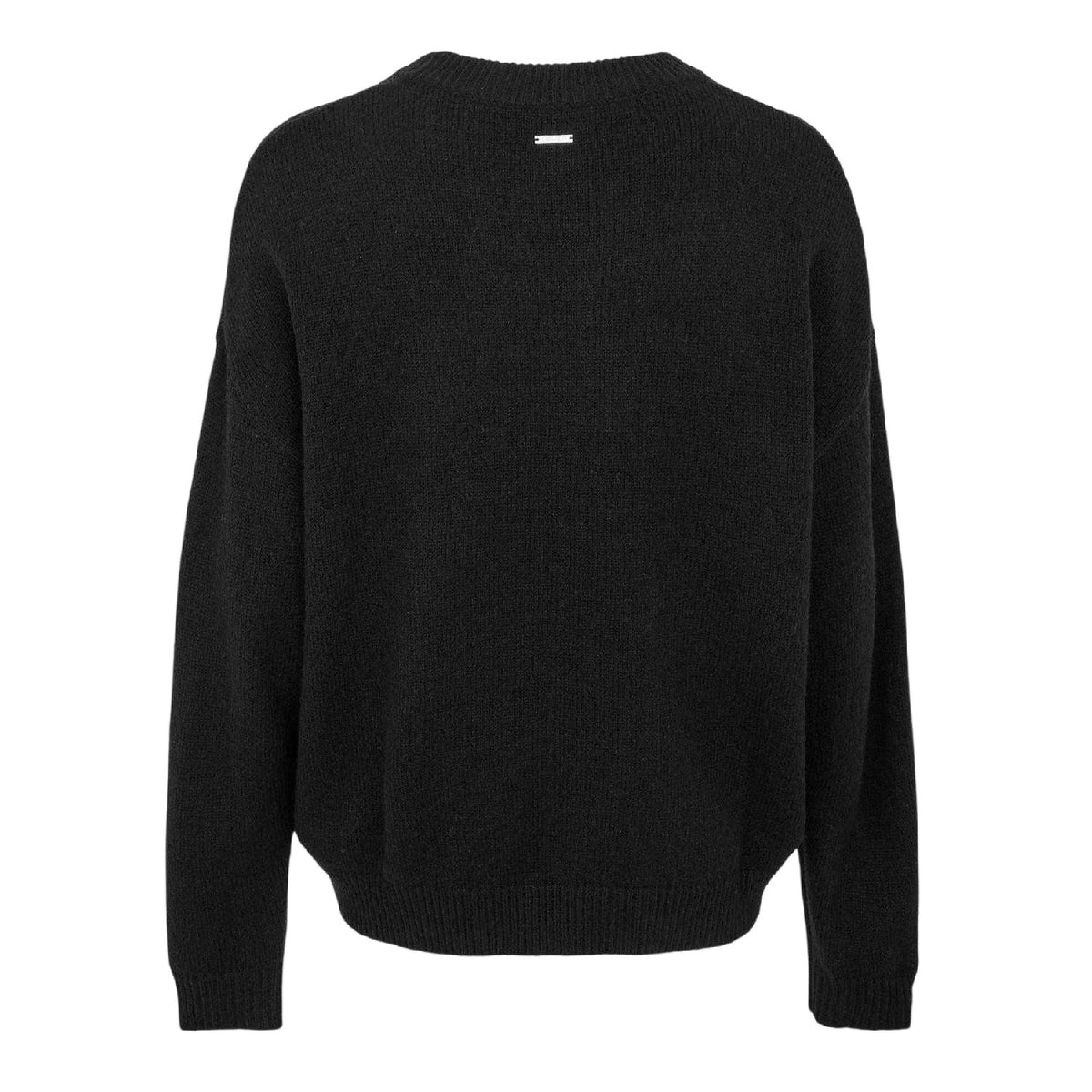 Black - Back - Belier Mens CropMo Structured Knitted Jumper