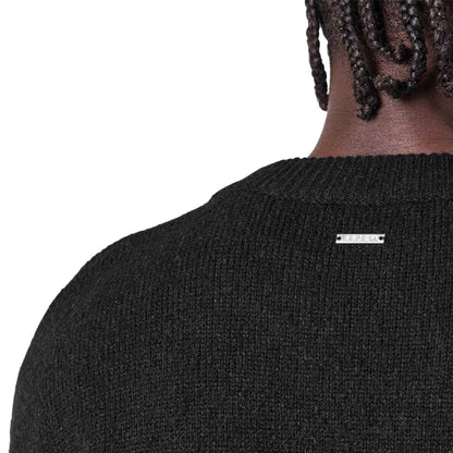 Black - Side - Belier Mens CropMo Structured Knitted Jumper