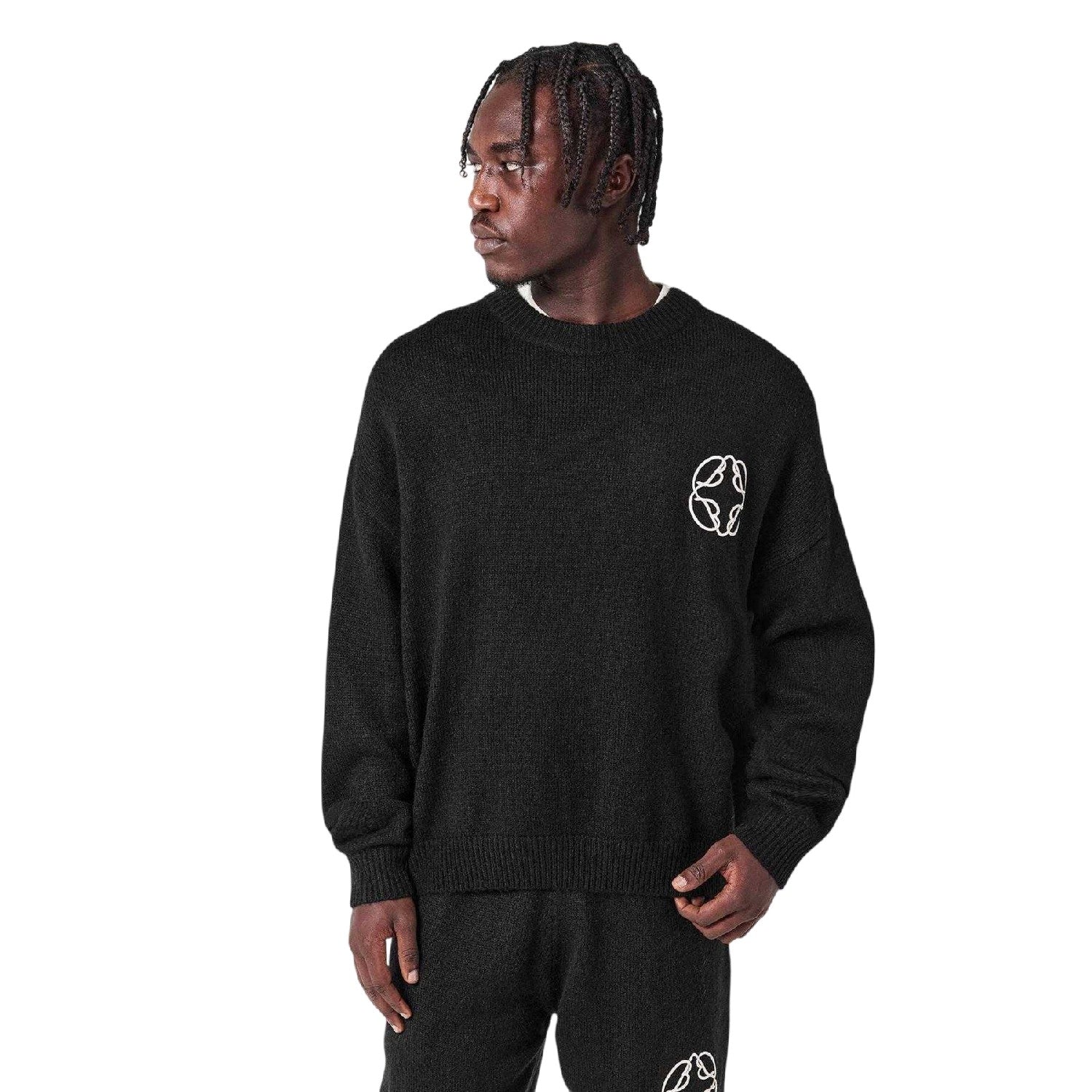 Black - Lifestyle - Belier Mens CropMo Structured Knitted Jumper