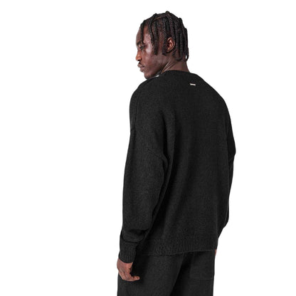 Black - Pack Shot - Belier Mens CropMo Structured Knitted Jumper