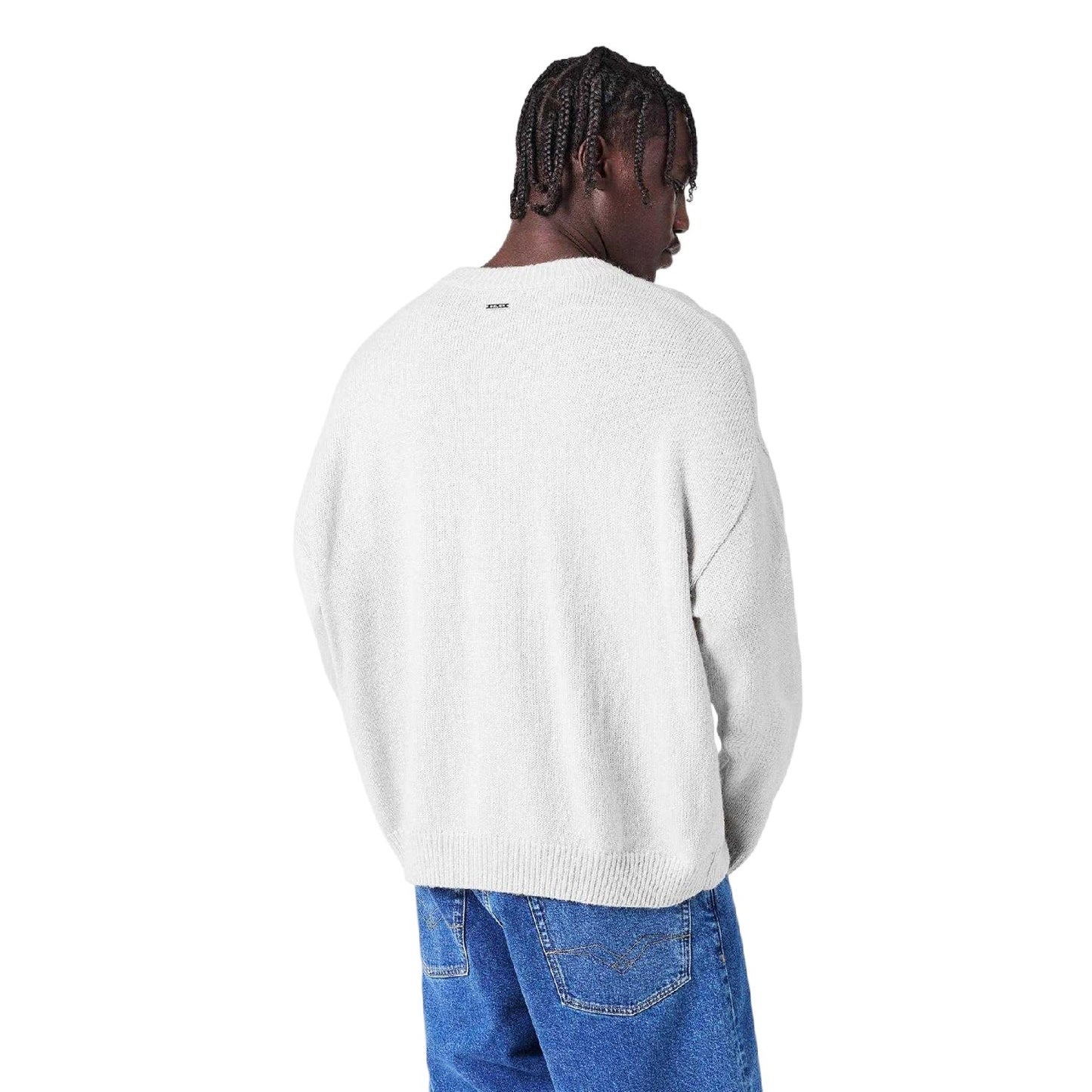 Grey Marl - Pack Shot - Belier Mens CropMo Structured Knitted Jumper