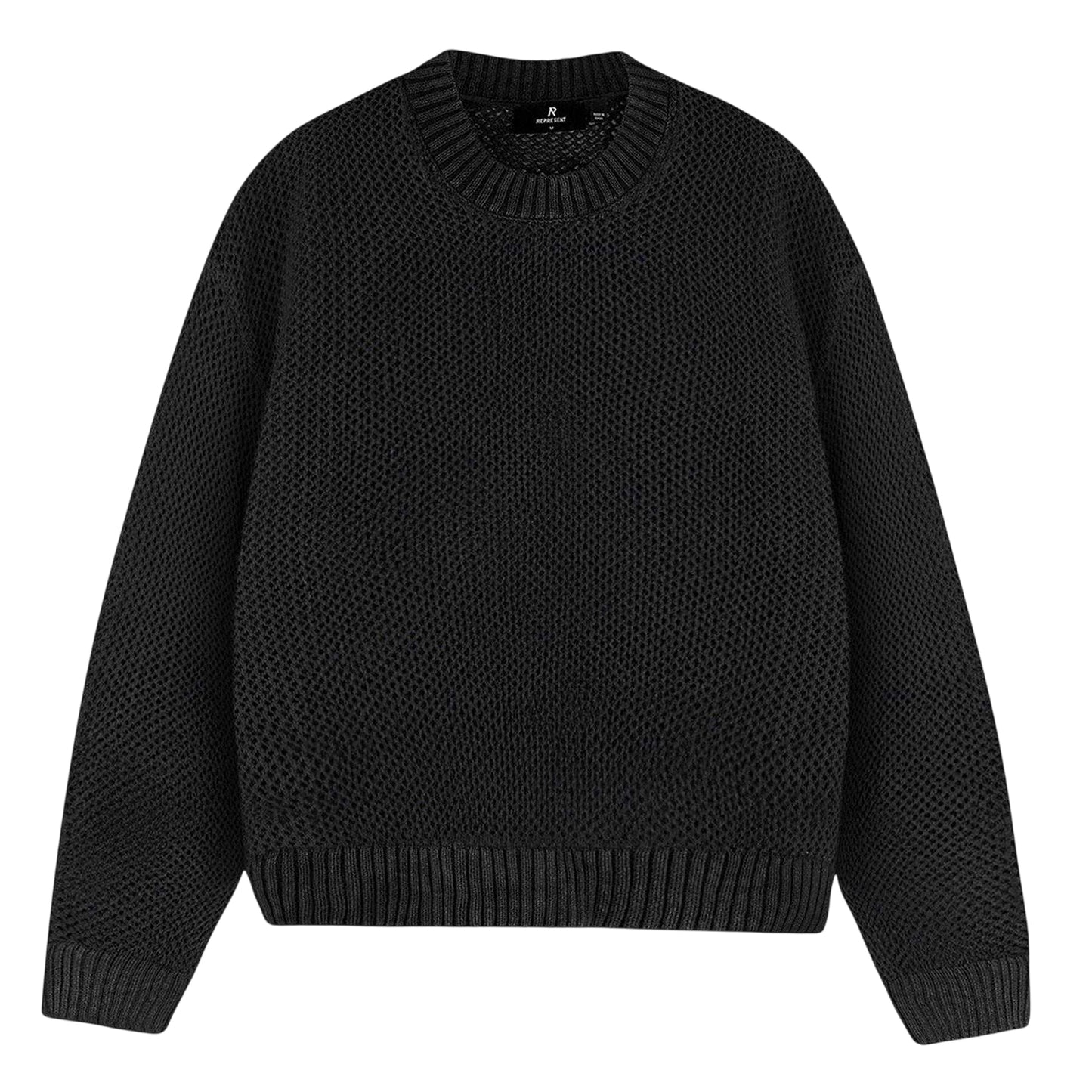 Jet Black - Front - Represent Mens Knitted Lightweight Jumper