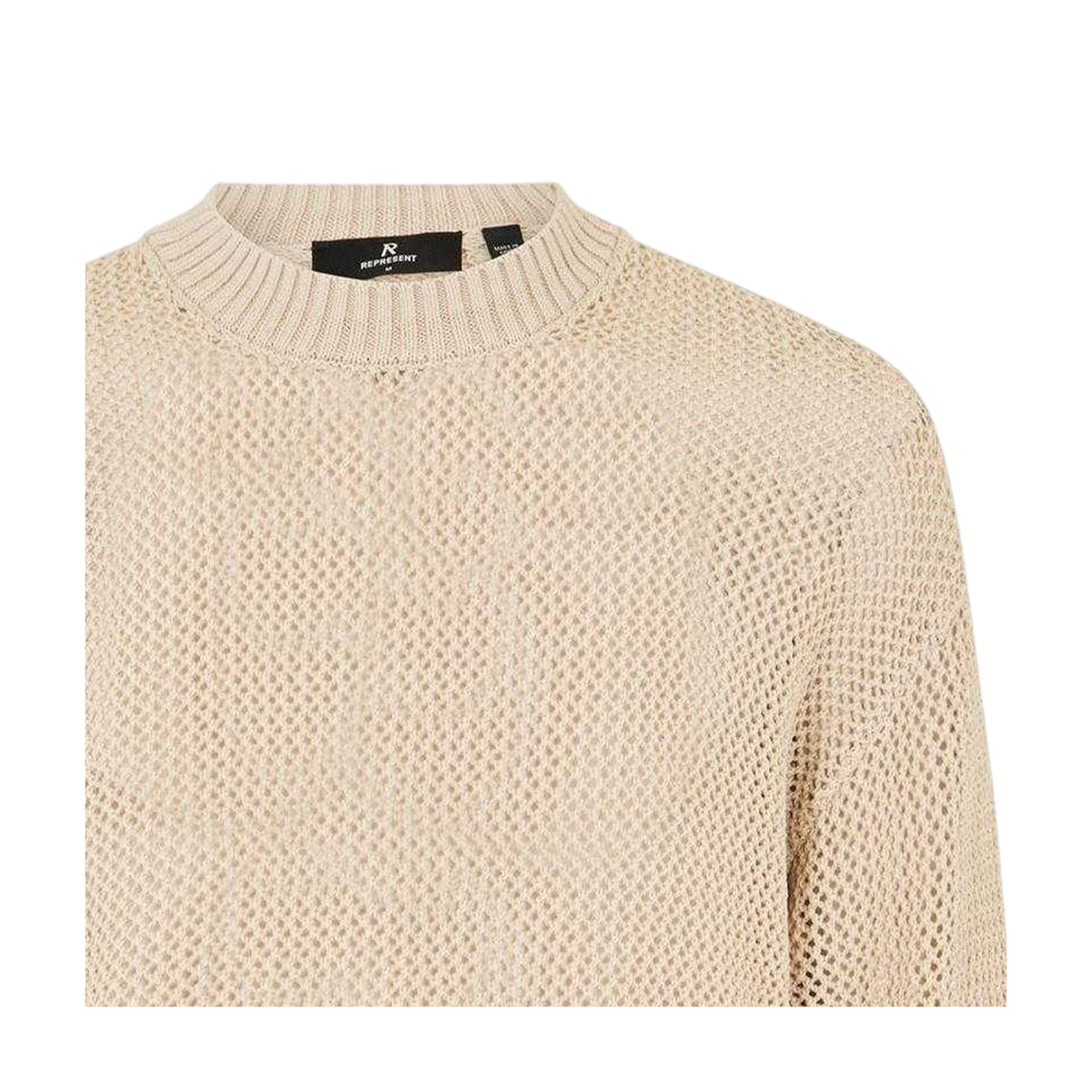 Off White - Side - Represent Mens Knitted Lightweight Jumper