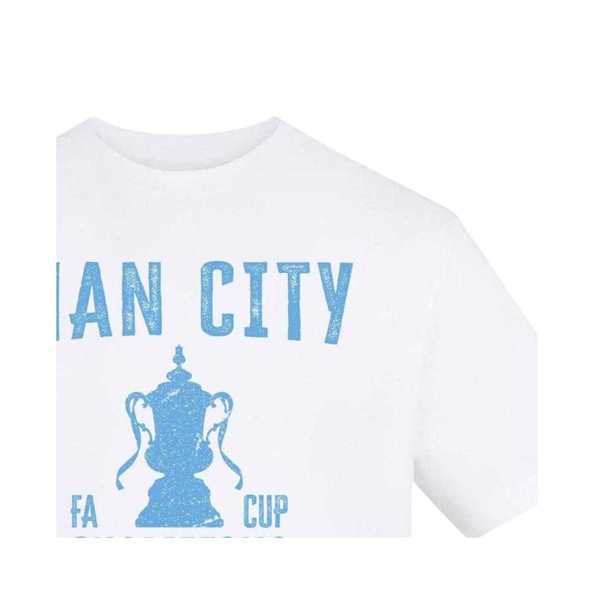 White - Side - The FA Unisex Adult Man City Trophy T-Shirt