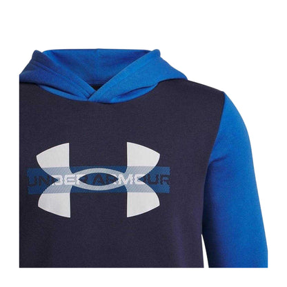 Blue - Side - Under Armour Boys Rival Colour Block Hoodie