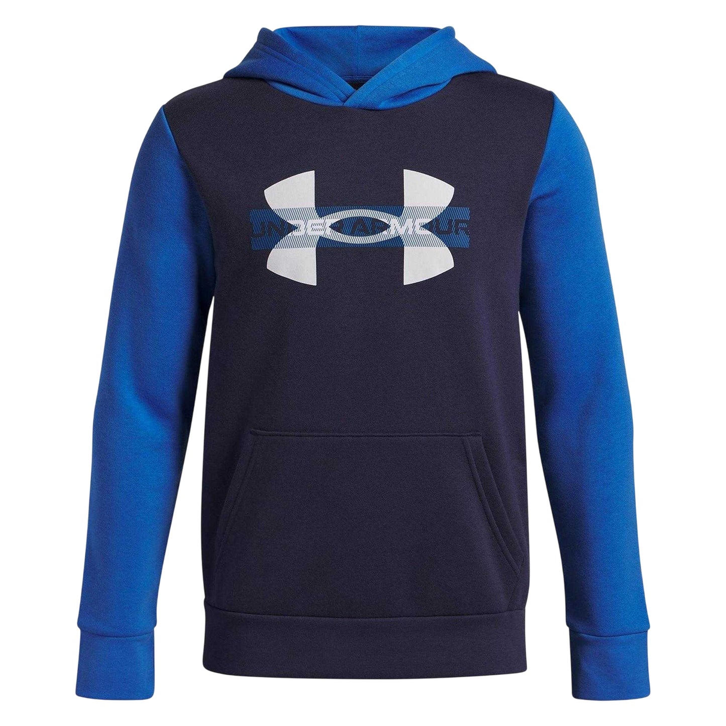 Blue - Front - Under Armour Boys Rival Colour Block Hoodie