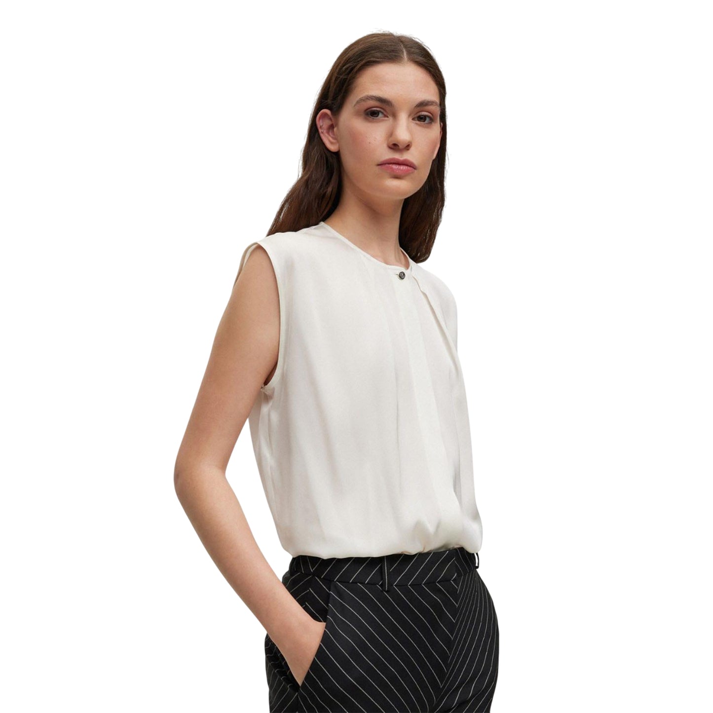 White - Lifestyle - Boss Womens-Ladies Bielli Blouse
