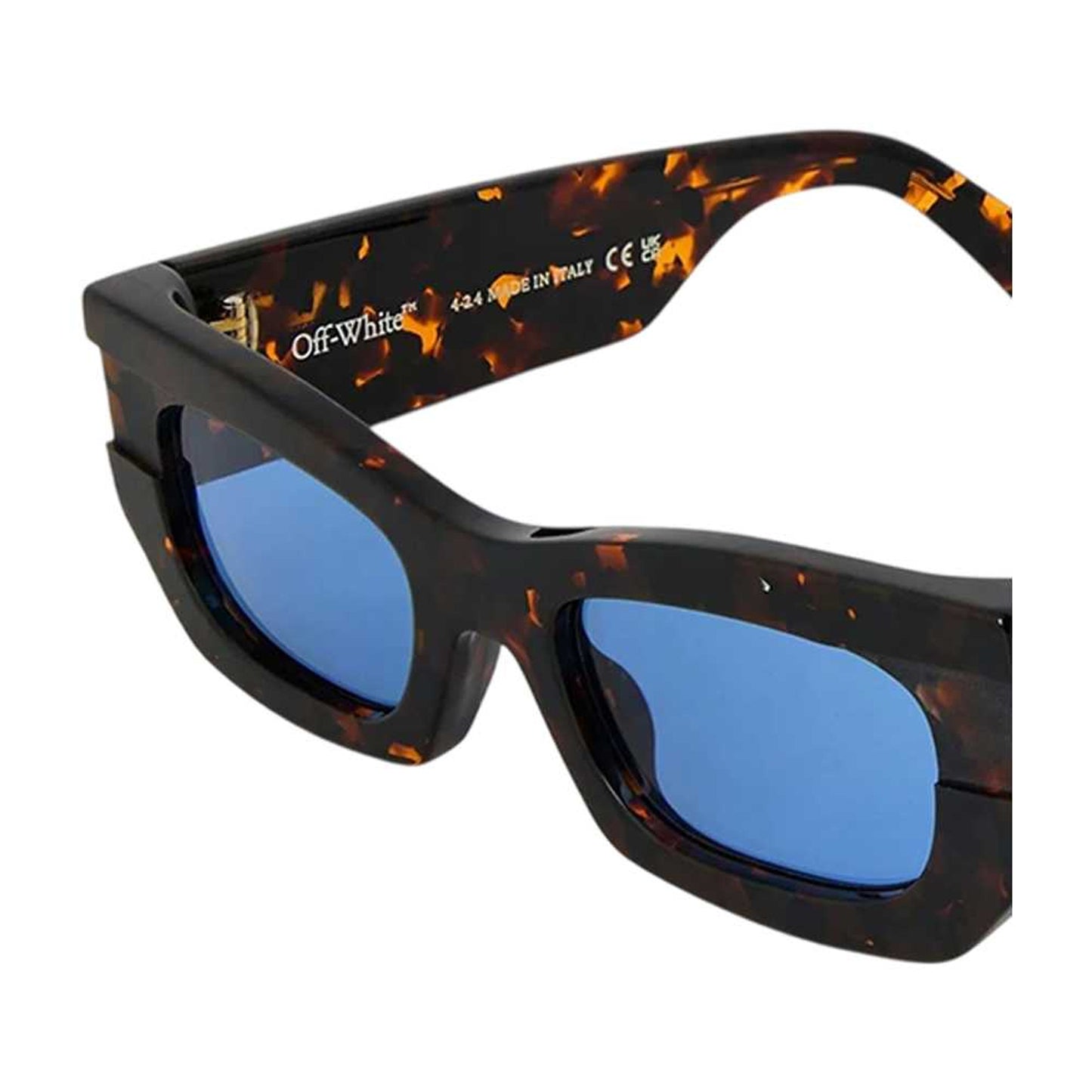 Havana - Back - Off-White Unisex Adult Belleville Cross Logo Sunglasses