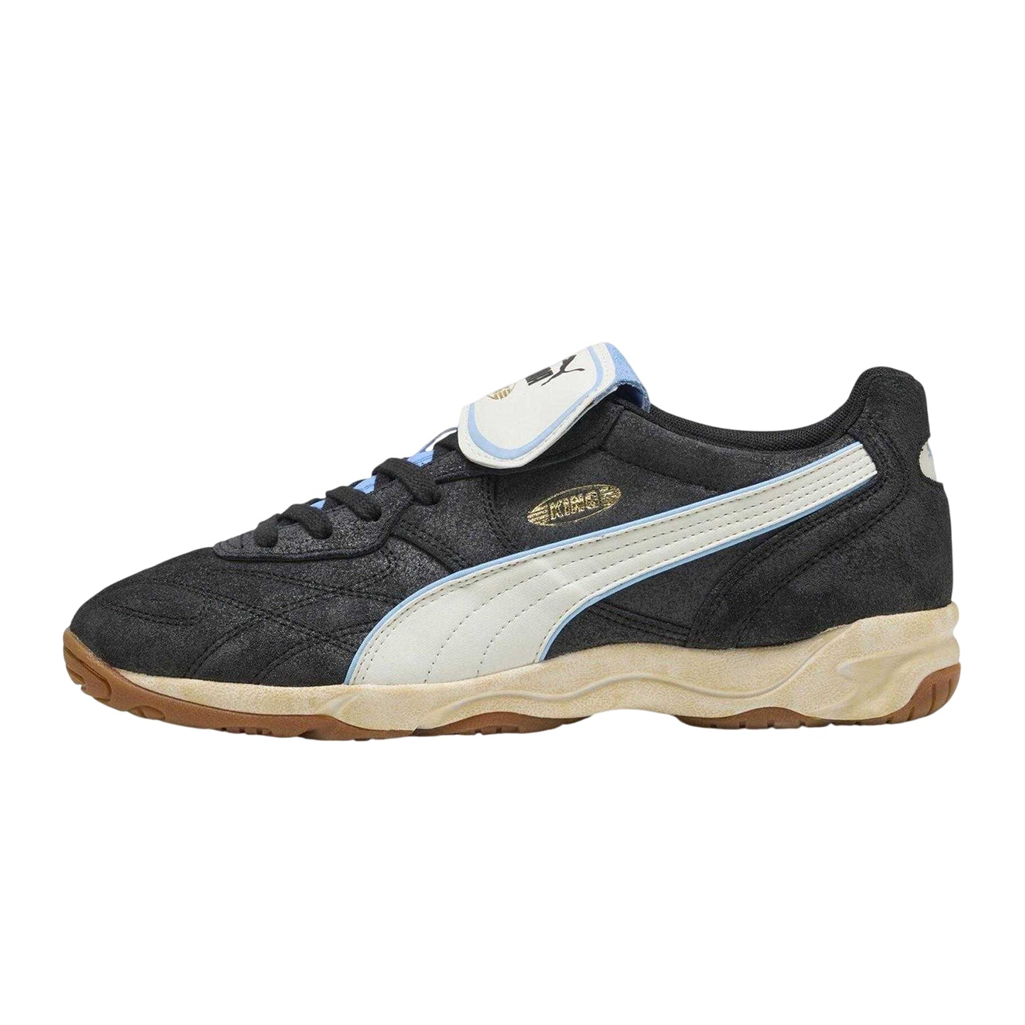 Puma Black - Side - Puma Mens King Suede Indoor Football Shoes