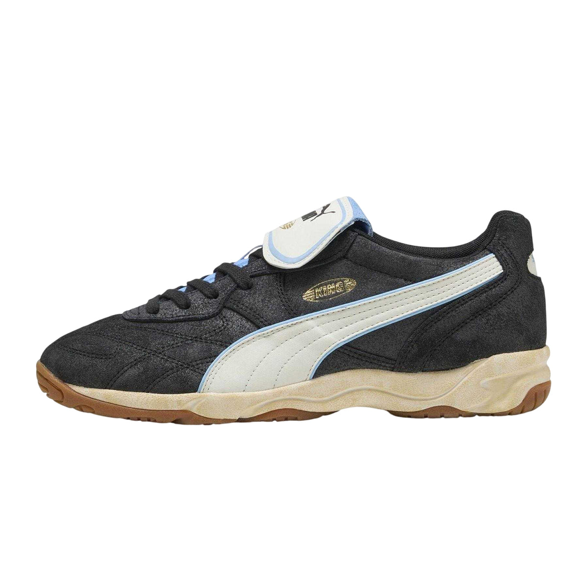 Puma Black - Side - Puma Mens King Suede Indoor Football Shoes