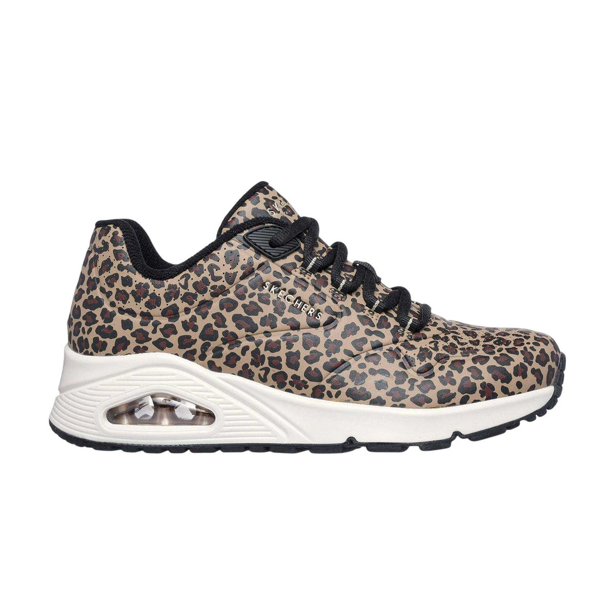 Leopard - Front - Skechers Womens-Ladies Uno Stand On Air Leopard Print Trainers
