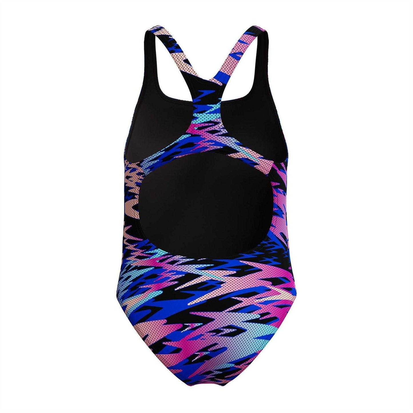 Anthracite - Back - Speedo Girls Hyper Boom Muscleback One Piece Swimsuit