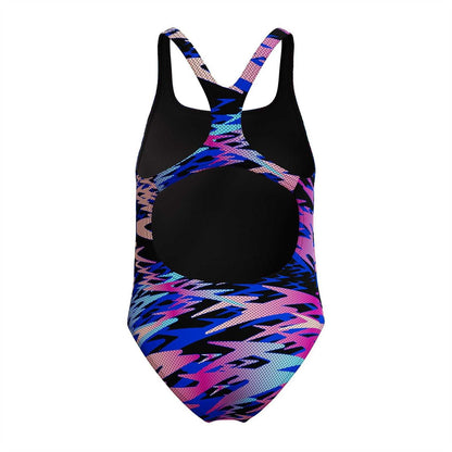 Anthracite - Back - Speedo Girls Hyper Boom Muscleback One Piece Swimsuit