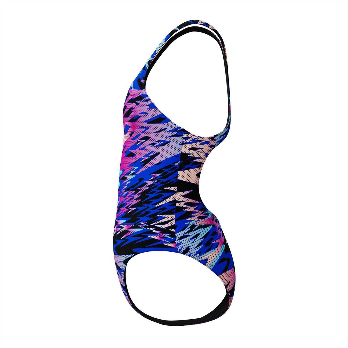 Anthracite - Side - Speedo Girls Hyper Boom Muscleback One Piece Swimsuit