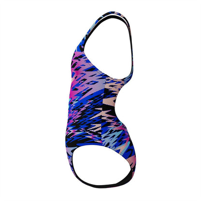 Anthracite - Side - Speedo Girls Hyper Boom Muscleback One Piece Swimsuit