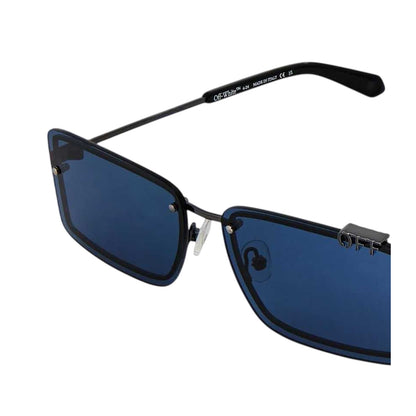 Blue - Back - Off White Unisex Adult Tampa Rectangular Sunglasses
