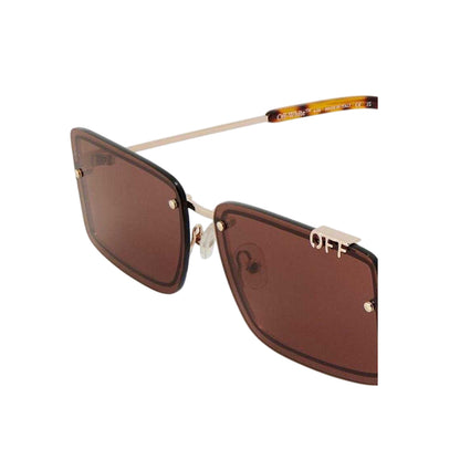 Gold-Brown - Back - Off White Unisex Adult Tampa Rectangular Sunglasses