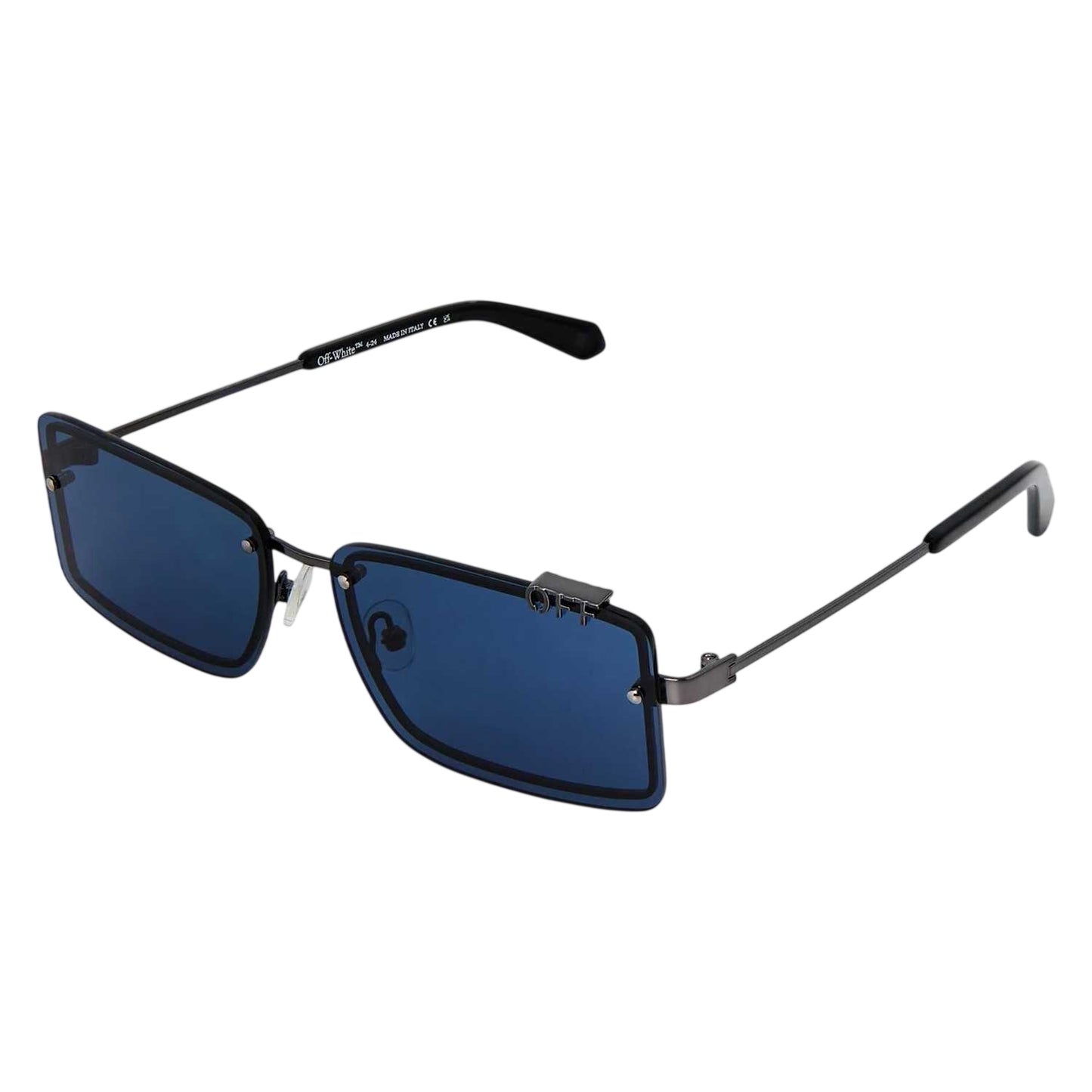 Blue - Front - Off White Unisex Adult Tampa Rectangular Sunglasses