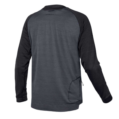 Black - Back - Endura Mens Crew Neck Cycling Jersey