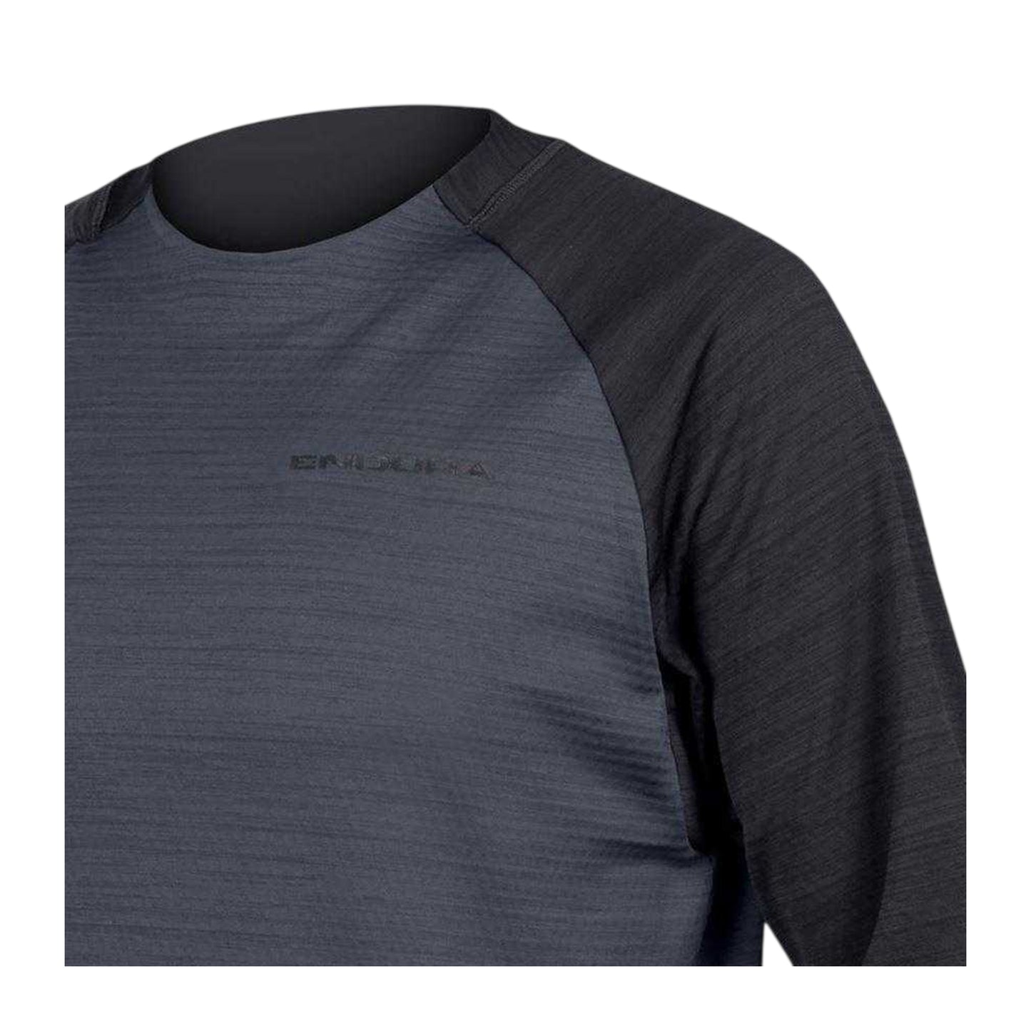 Black - Side - Endura Mens Crew Neck Cycling Jersey