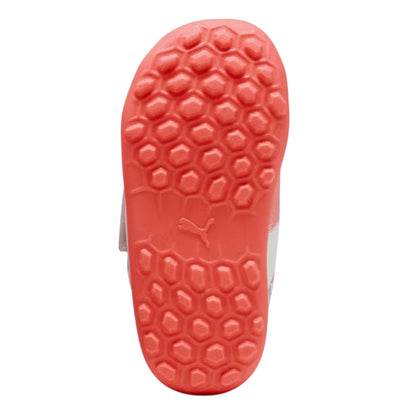 White-Black-Glowing Red - Pack Shot - Puma Childrens-Kids Future 8 Play Astro Turf Trainers