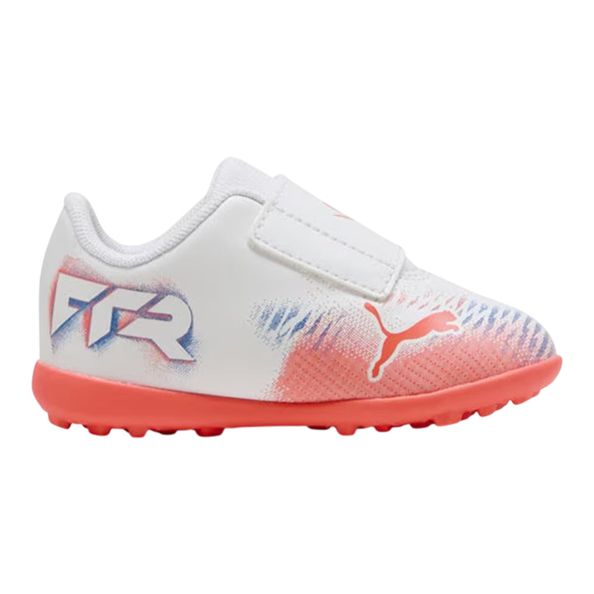 White-Black-Glowing Red - Front - Puma Childrens-Kids Future 8 Play Astro Turf Trainers