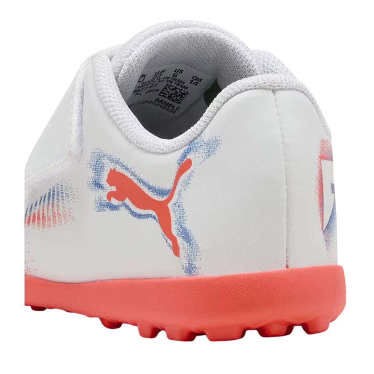 White-Black-Glowing Red - Back - Puma Childrens-Kids Future 8 Play Astro Turf Trainers