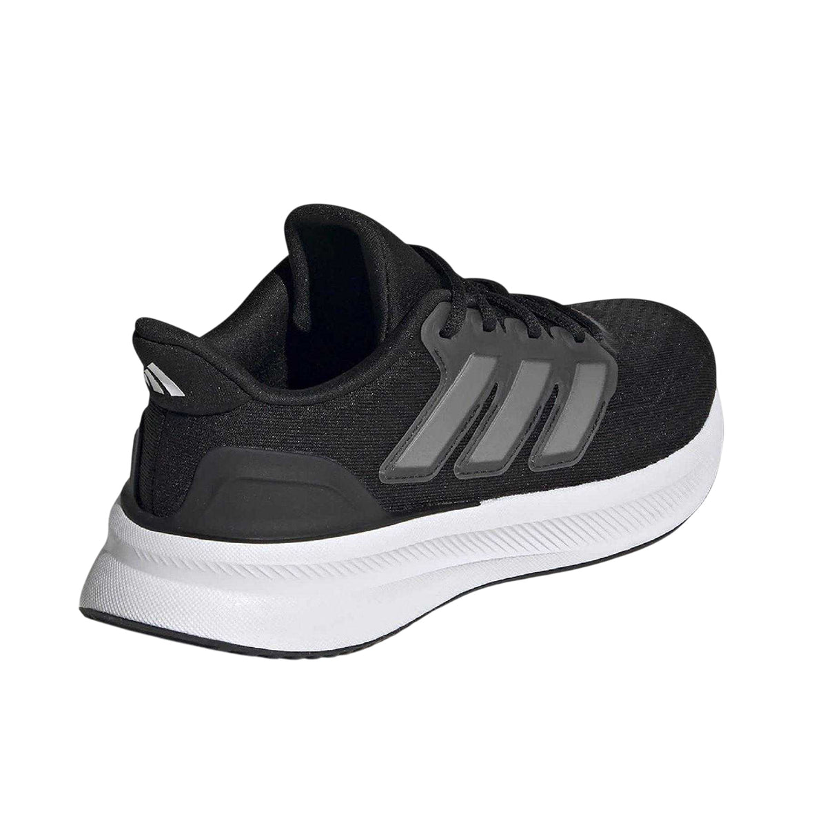 Black-White - Back - Adidas Childrens-Kids Ultrabounce 3 Stripes Running Shoes