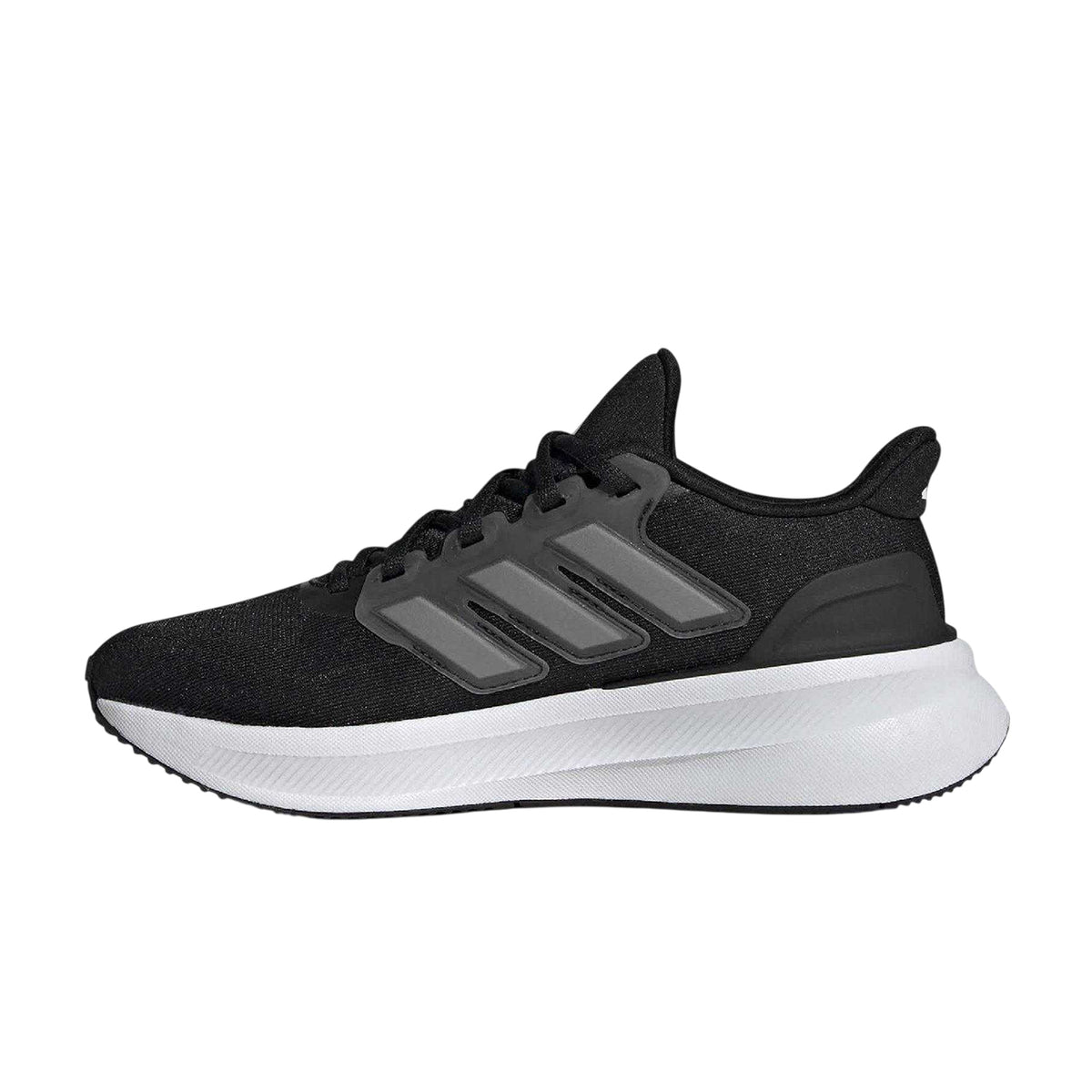 Black-White - Side - Adidas Childrens-Kids Ultrabounce 3 Stripes Running Shoes