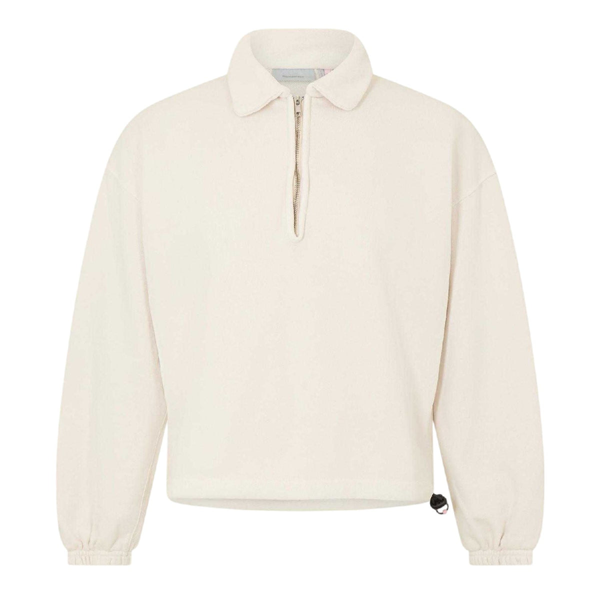 Ivory - Front - Humanrace Mens Quarter Zip Relaxed Fit Fleece