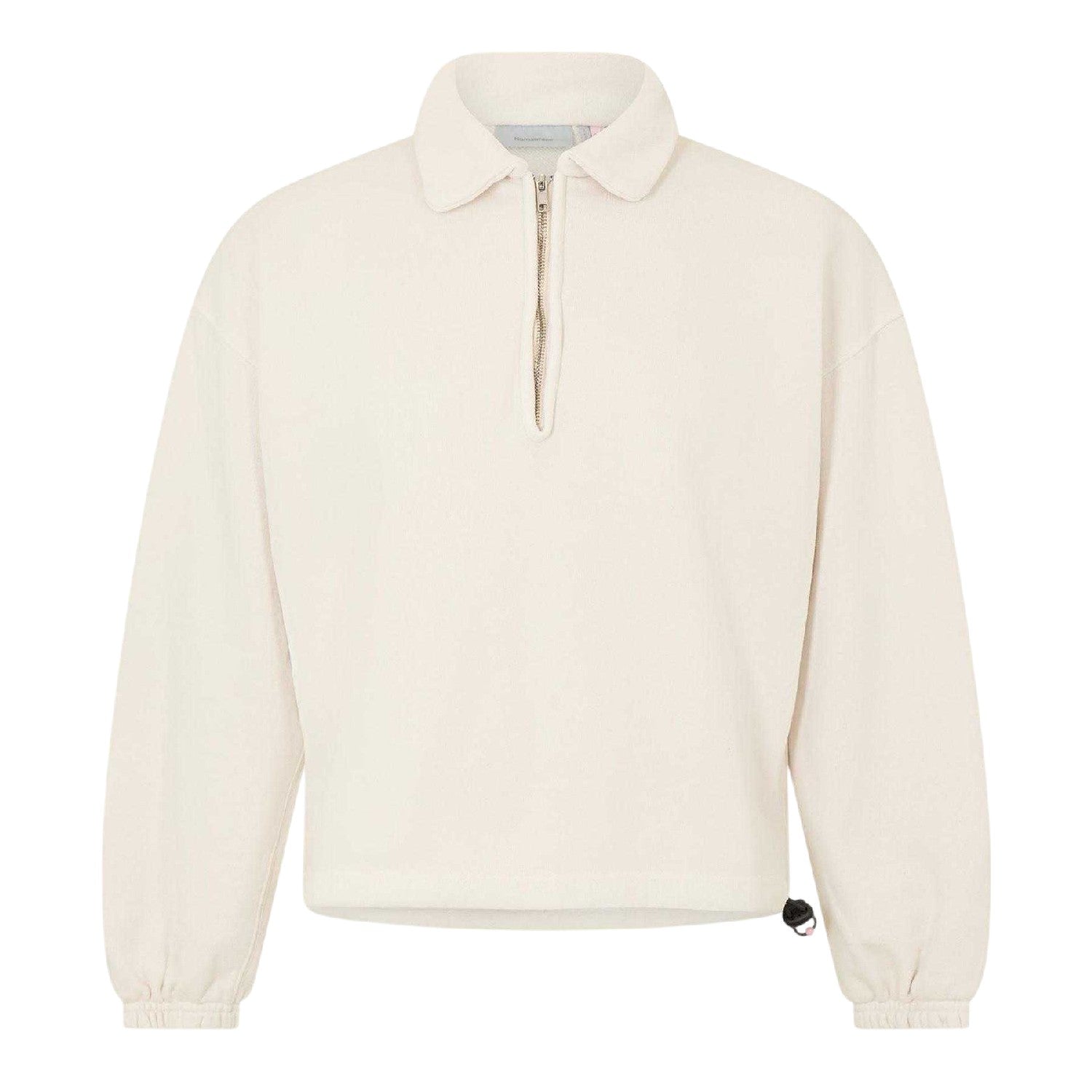 Ivory - Front - Humanrace Mens Quarter Zip Relaxed Fit Fleece