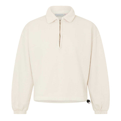 Ivory - Front - Humanrace Mens Quarter Zip Relaxed Fit Fleece