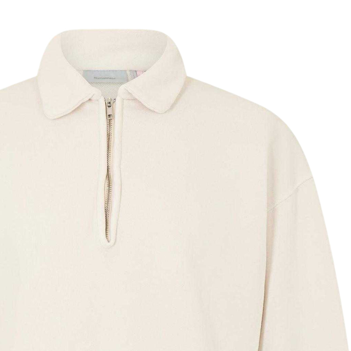 Ivory - Side - Humanrace Mens Quarter Zip Relaxed Fit Fleece