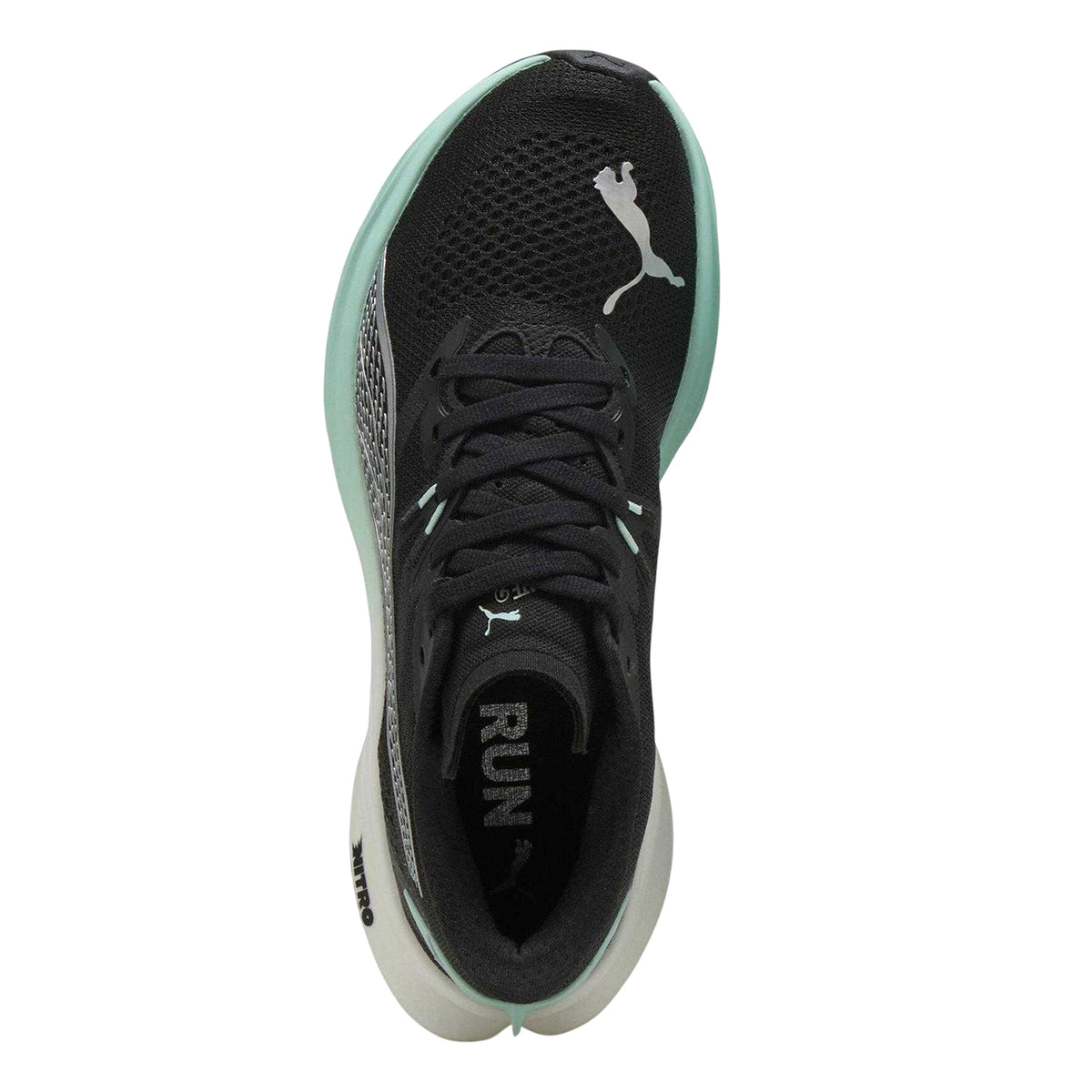 Black-Mint - Side - Puma Womens-Ladies Nitro 3 Fade Shoes
