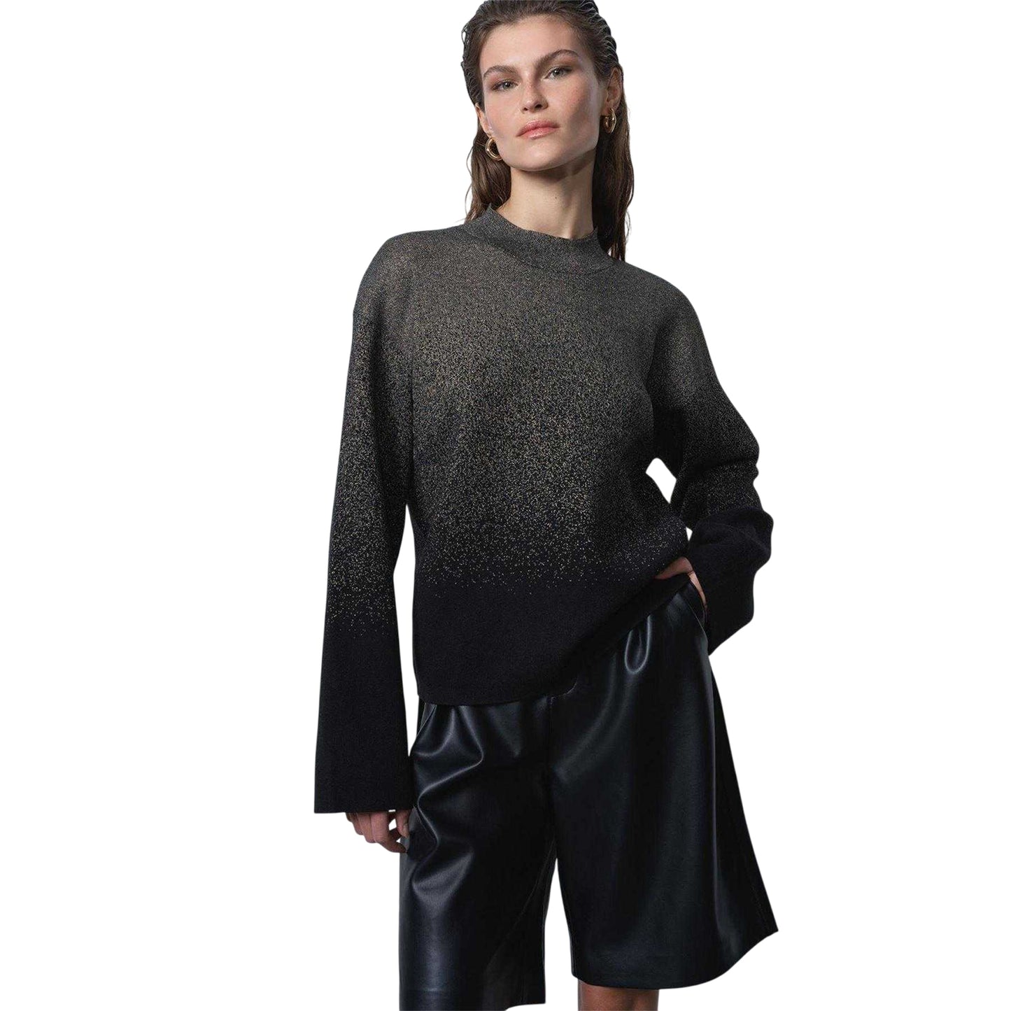 Black - Side - French Connection Womens-Ladies Kady Ombre Jumper