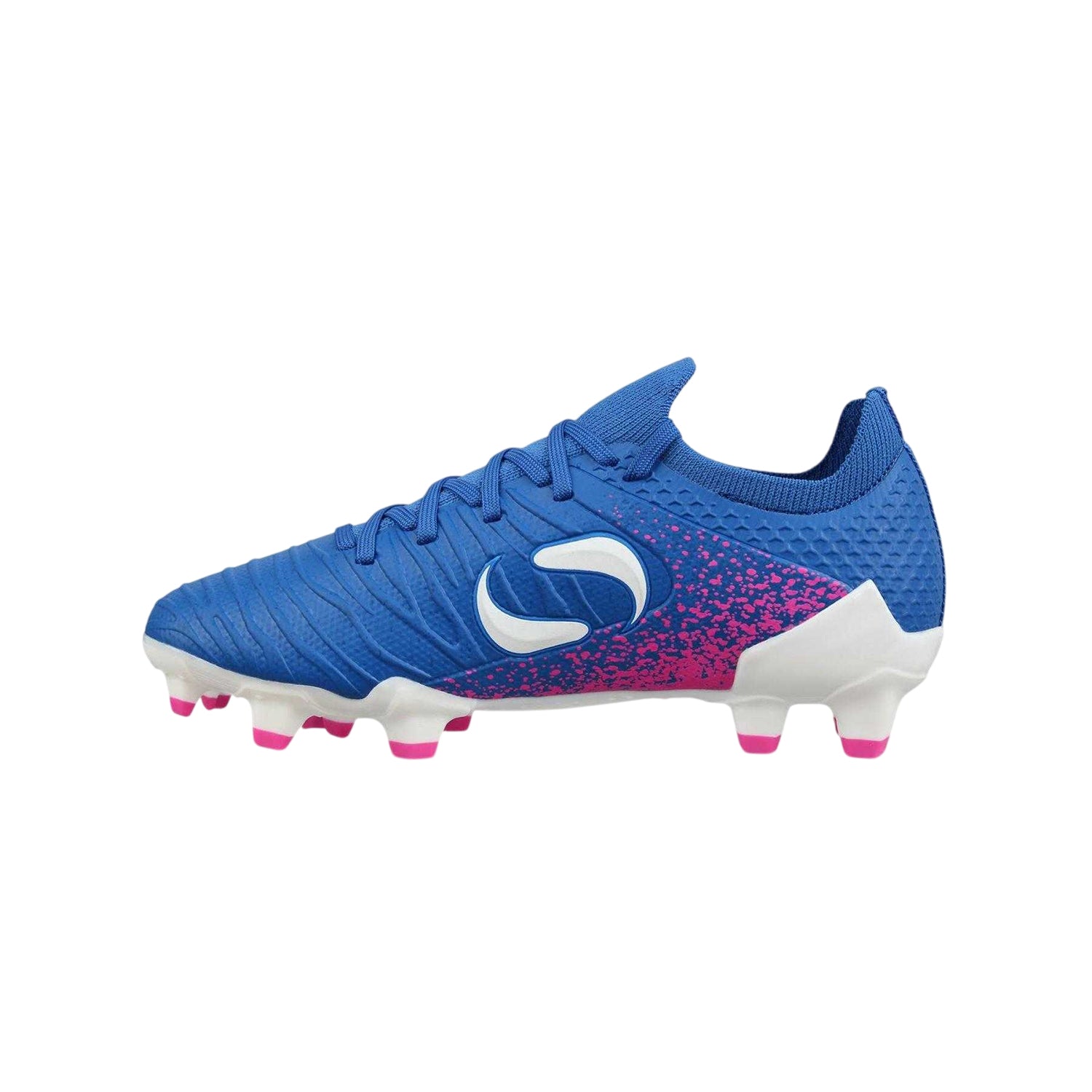 Blue-Pink - Back - Sondico Childrens-Kids Blaze Firm Ground Football Boots