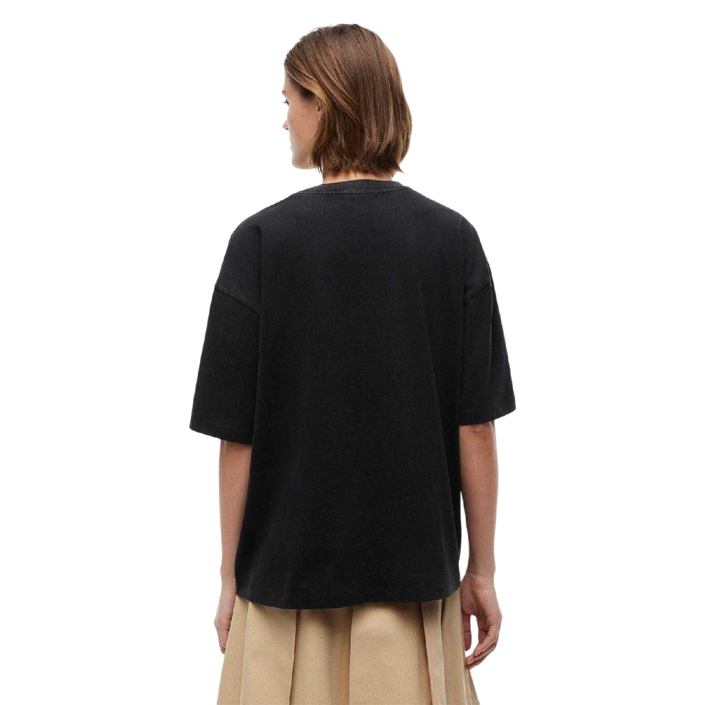 Black - Back - Tommy Jeans Womens-Ladies Gradient Logo Oversized T-Shirt