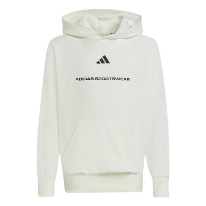 Off White - Front - Adidas Childrens-Kids Graphic Print Hoodie
