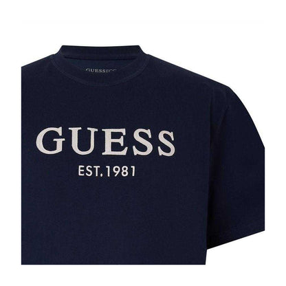 Blue - Side - Guess Mens Embroidered Regular T-Shirt