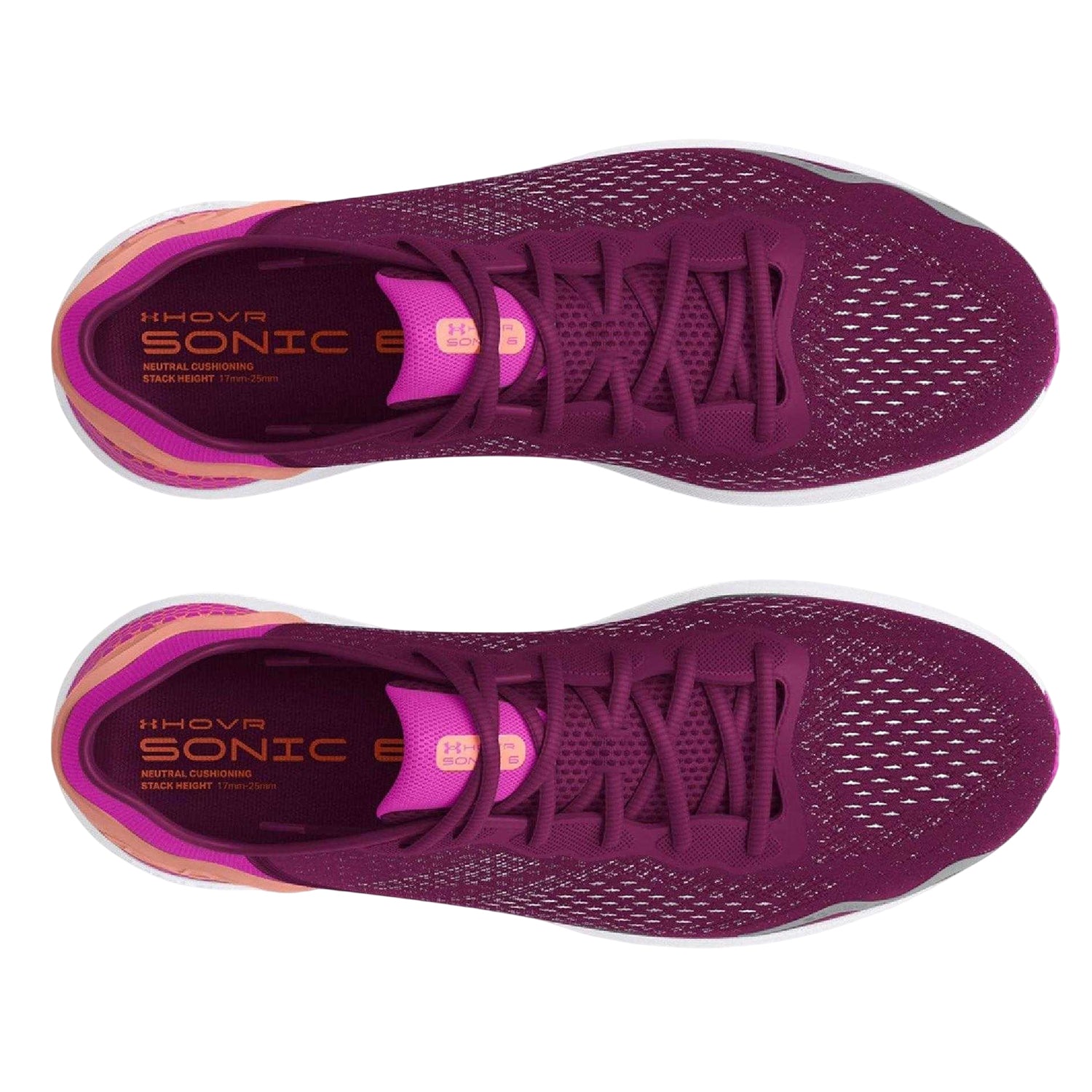 Purple - Side - Under Armour Womens-Ladies Sonic 6 Running Shoes